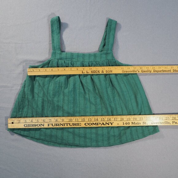 Splendid Shirt Women Medium Green Crop Tank Top Boho Fairy Flowy Cottage Loose - Picture 4 of 8